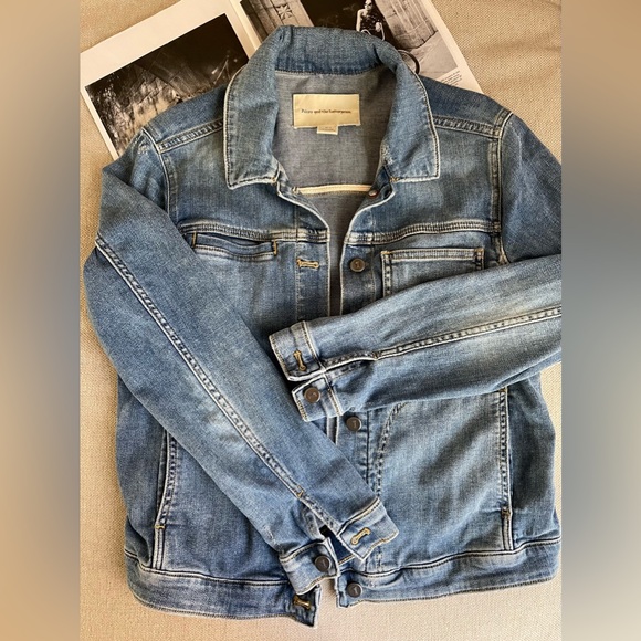 Anthropologie Pilcro Cotton Blend Distressed Denim Jacket In Blue Size S - Picture 8 of 11